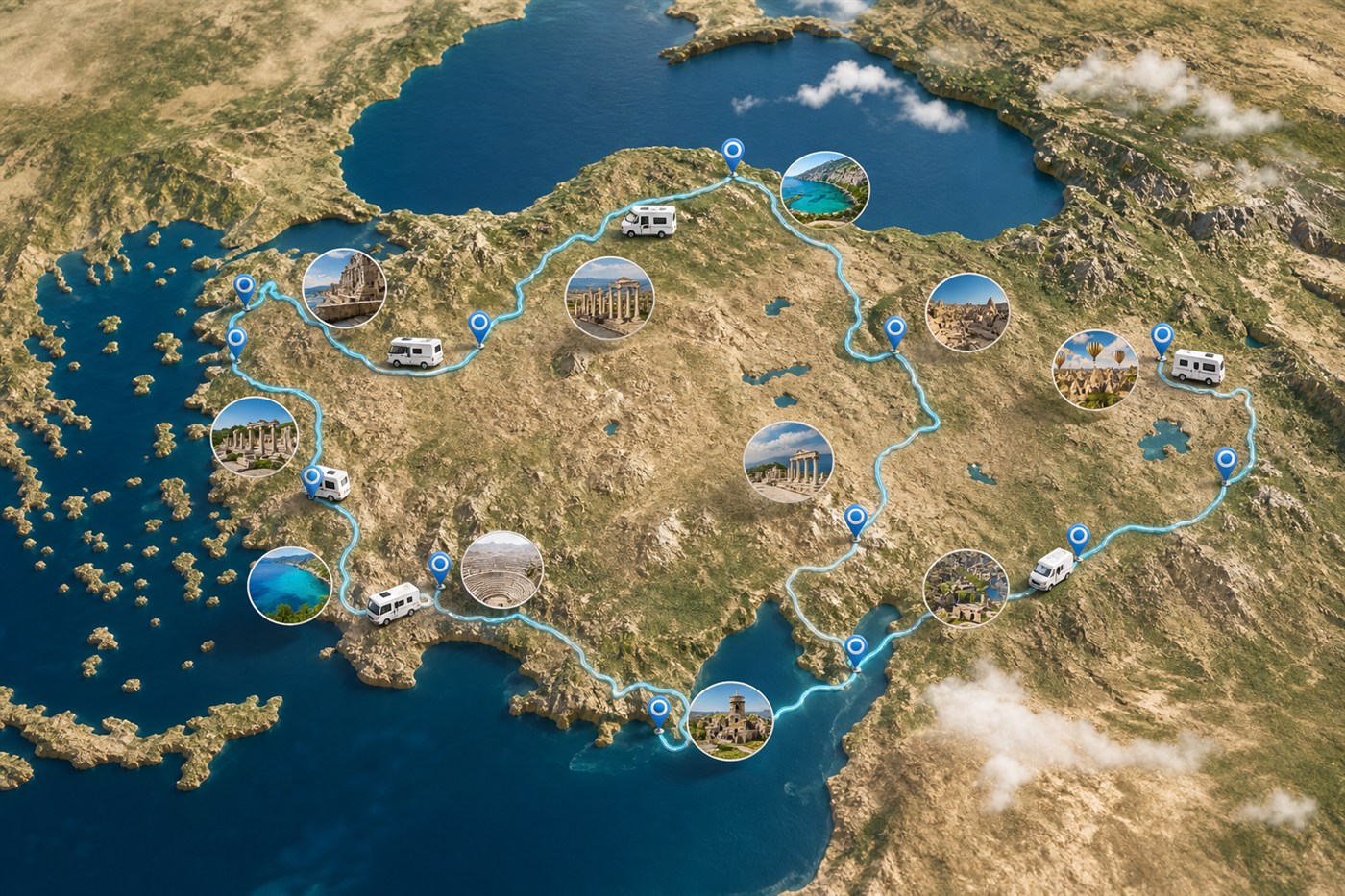 Emekliler İçin Karavan Tatili — güzergâh haritası ve karavan tatil planı