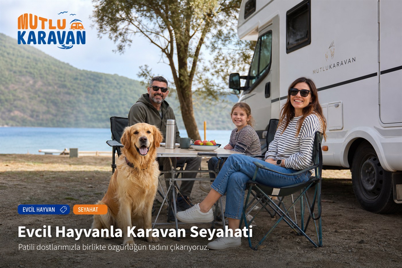 Karavanla Evcil Hayvan Seyahati Rehberi — karavan ile sahil ve rota manzarası, Mutlu Karavan