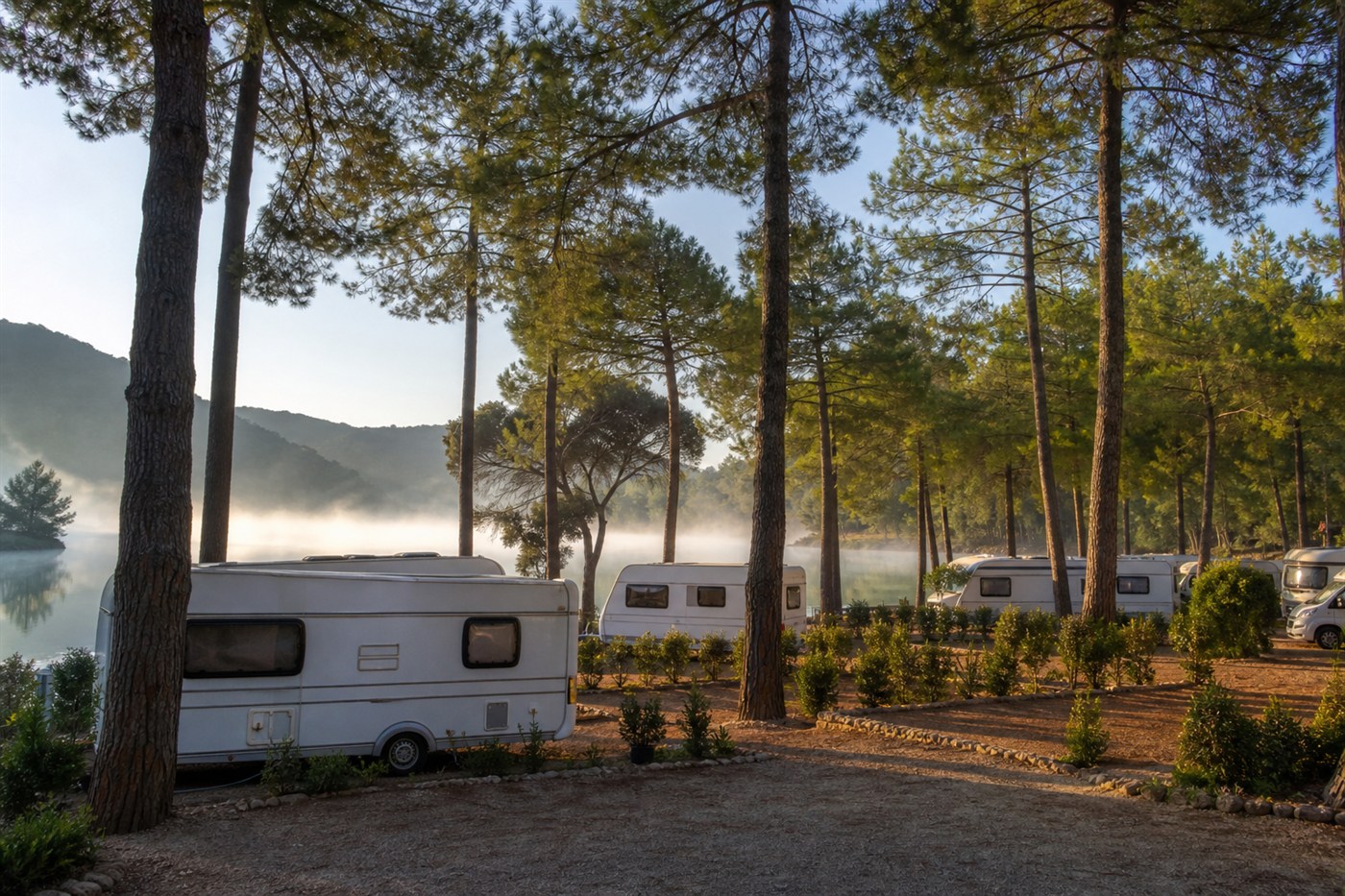Türkiye Karavan Kamp Alanları Rehberi — karavan ile sahil ve rota manzarası, Mutlu Karavan