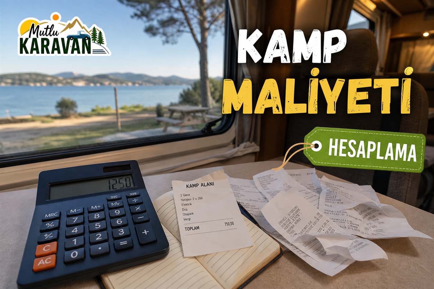 Karavan Kamp Maliyeti Nasıl Hesaplanır? Tam Rehber — karavan ile sahil ve rota manzarası, Mutlu Karavan