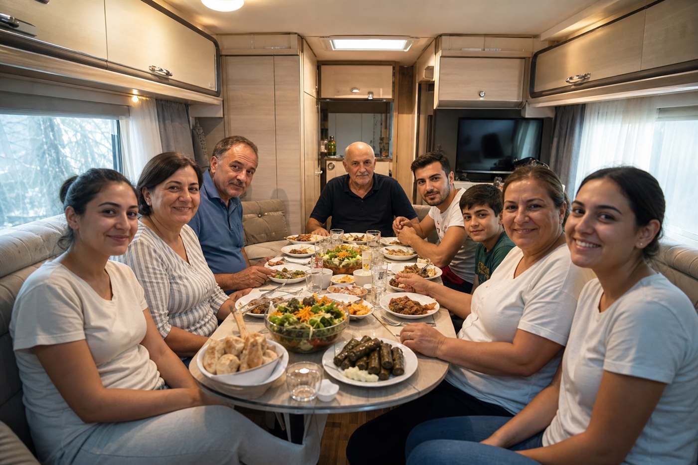 6 Kişilik Karavan Kiralama — karavan iç mekân ve konfor donanımı