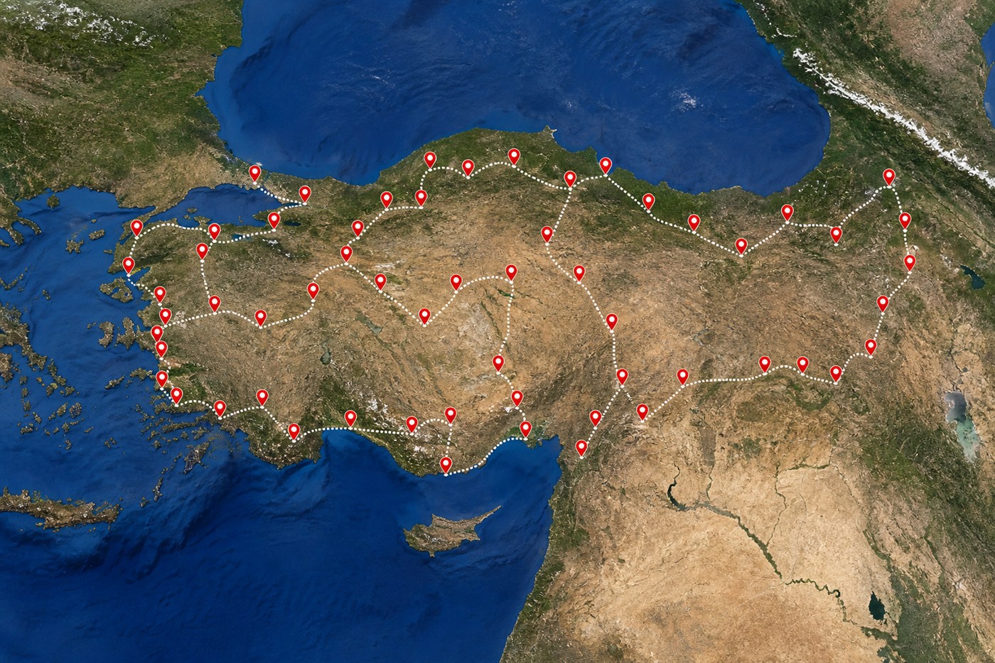 Türkiye Karavan Rotası Haritası — güzergâh haritası ve karavan tatil planı