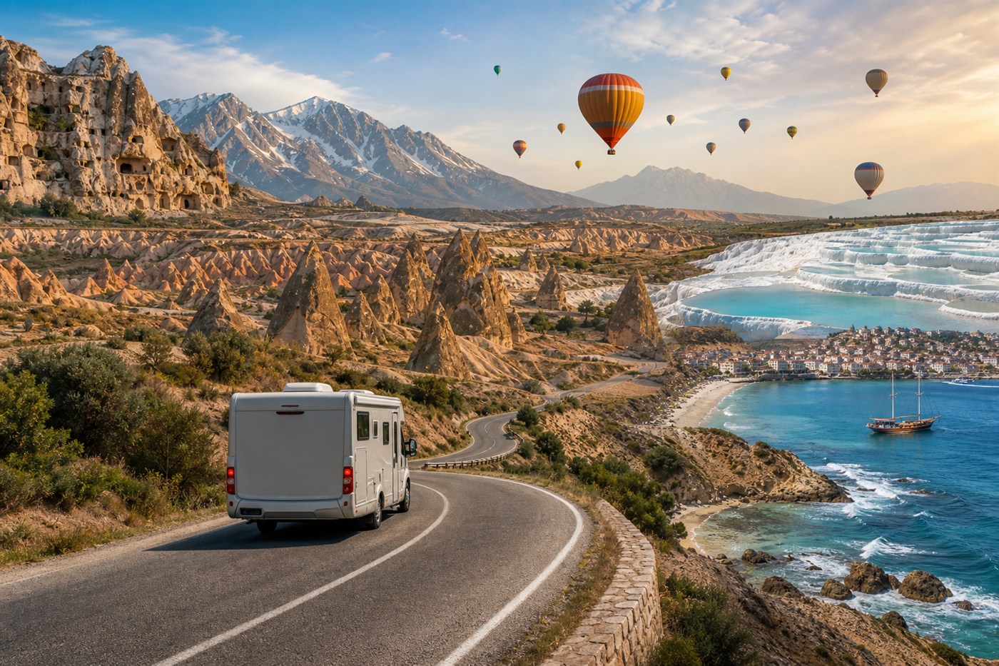 Karavanla Türkiye Turu — karavan ile sahil ve rota manzarası, Mutlu Karavan