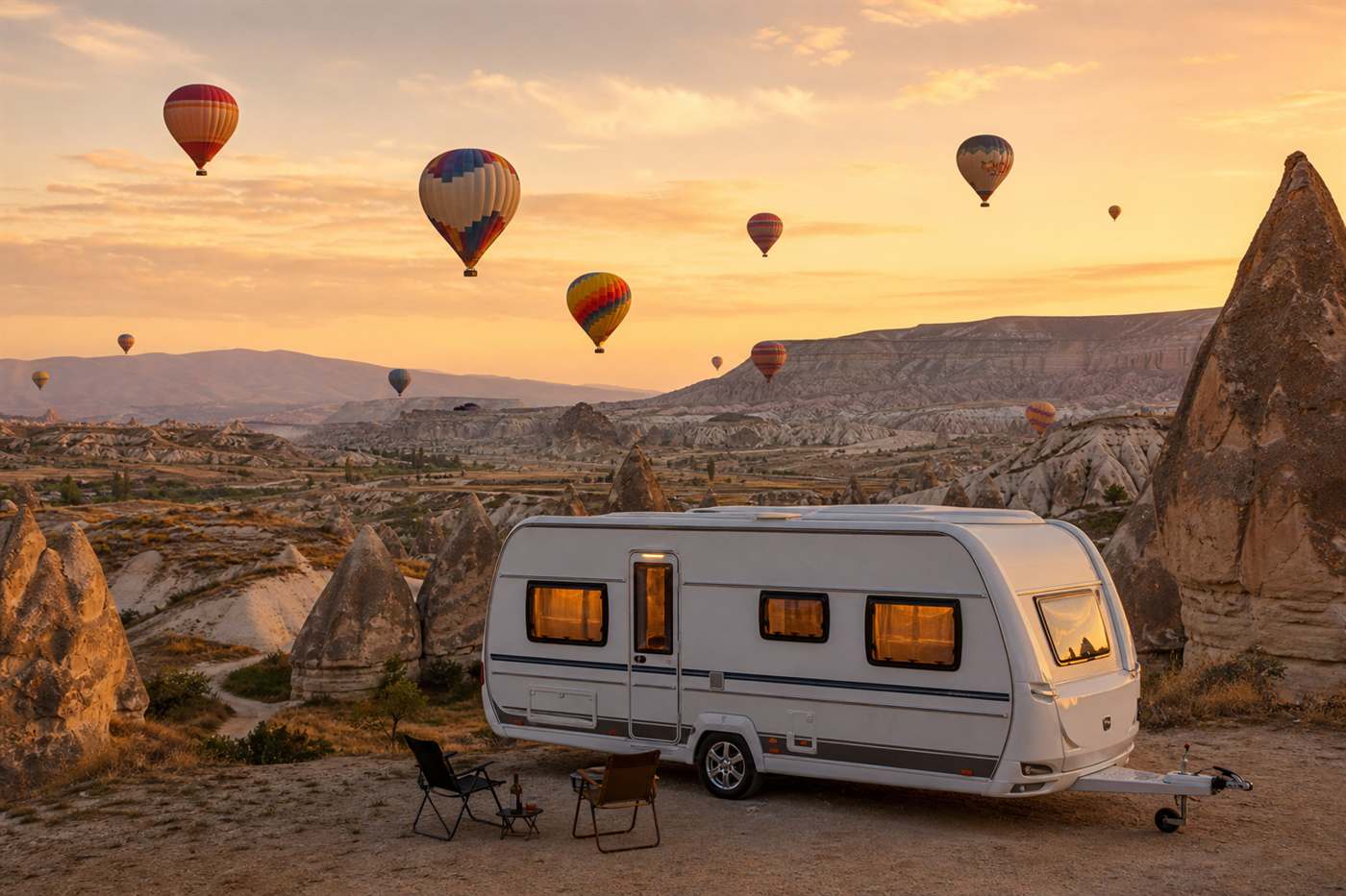 Konya – Kapadokya Karavan Rotası — karavan ile sahil ve rota manzarası, Mutlu Karavan