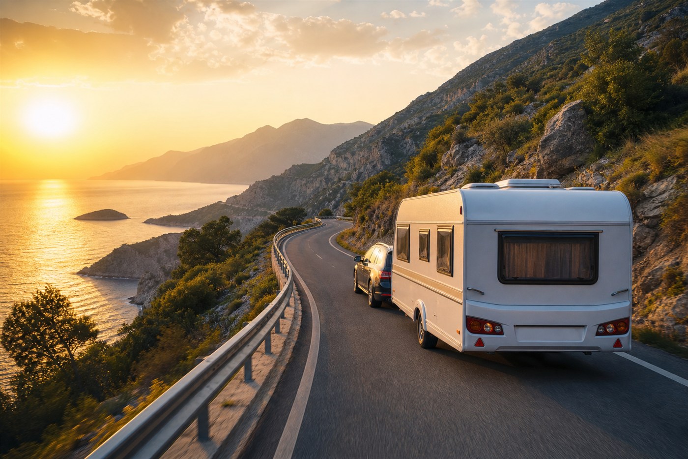 Türkiye'nin En İyi Karavan Rotaları — karavan ile sahil ve rota manzarası, Mutlu Karavan