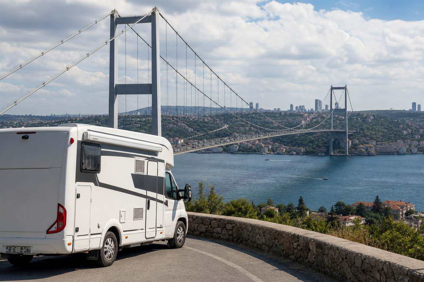 Boğaz Köprüsü karavan manzarası motokaravan İstanbul